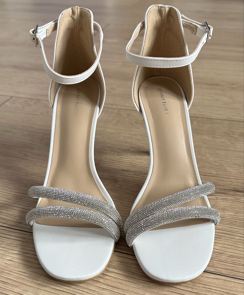 Buty na ślub obcas JENNY FAIRY białe 38 WYL3663-1A