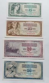 Banknoty Jugosławia zestaw 7 szt.