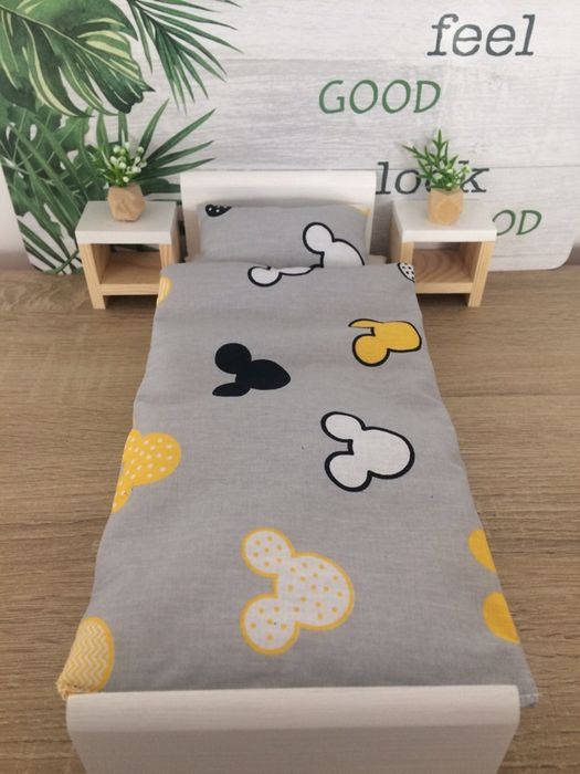 Łóżko pojedyńcze MIKI  dla lalek Mebelki drewniane Domek