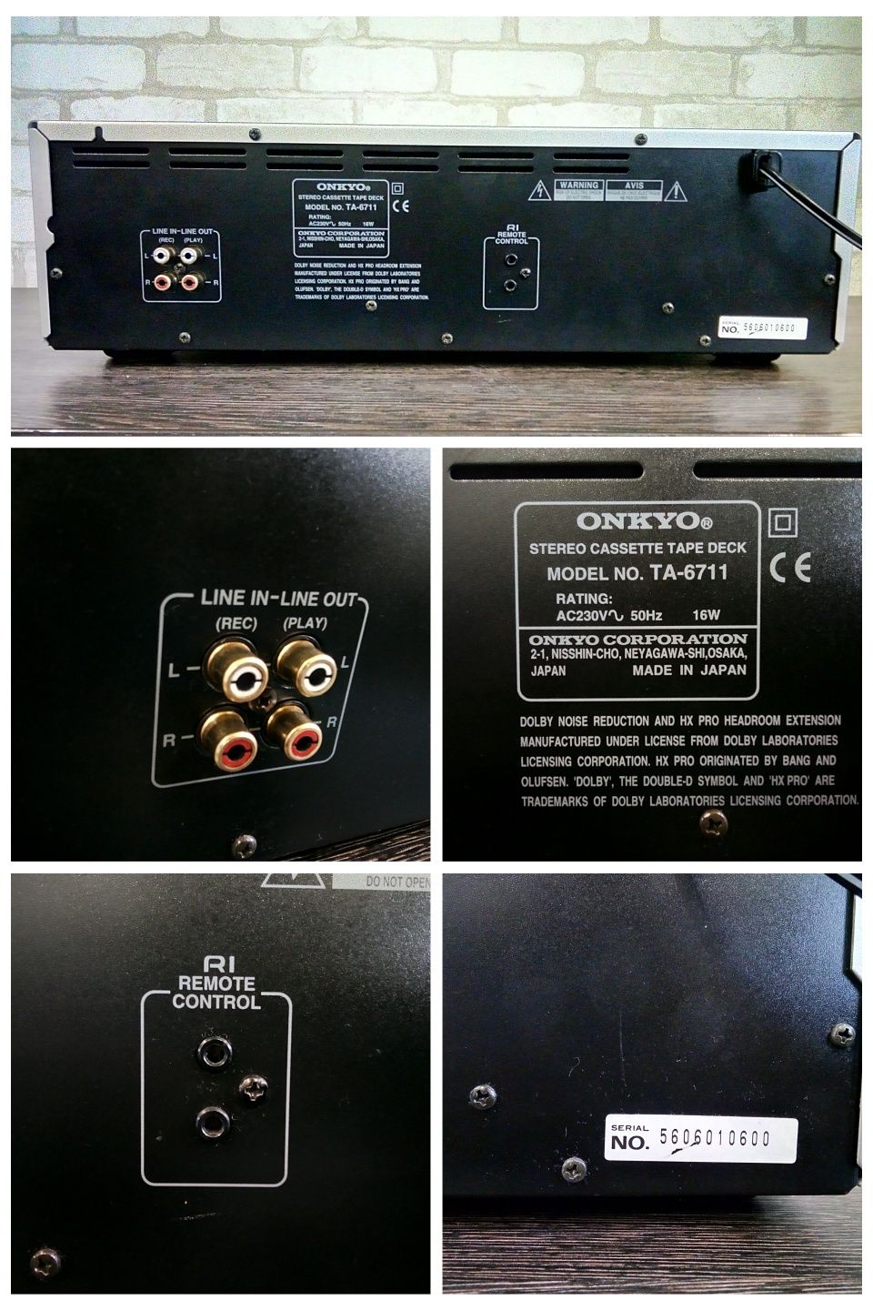 Onkyo Integra TA-6711 Stereo Cassette Tape Deck 1996-98