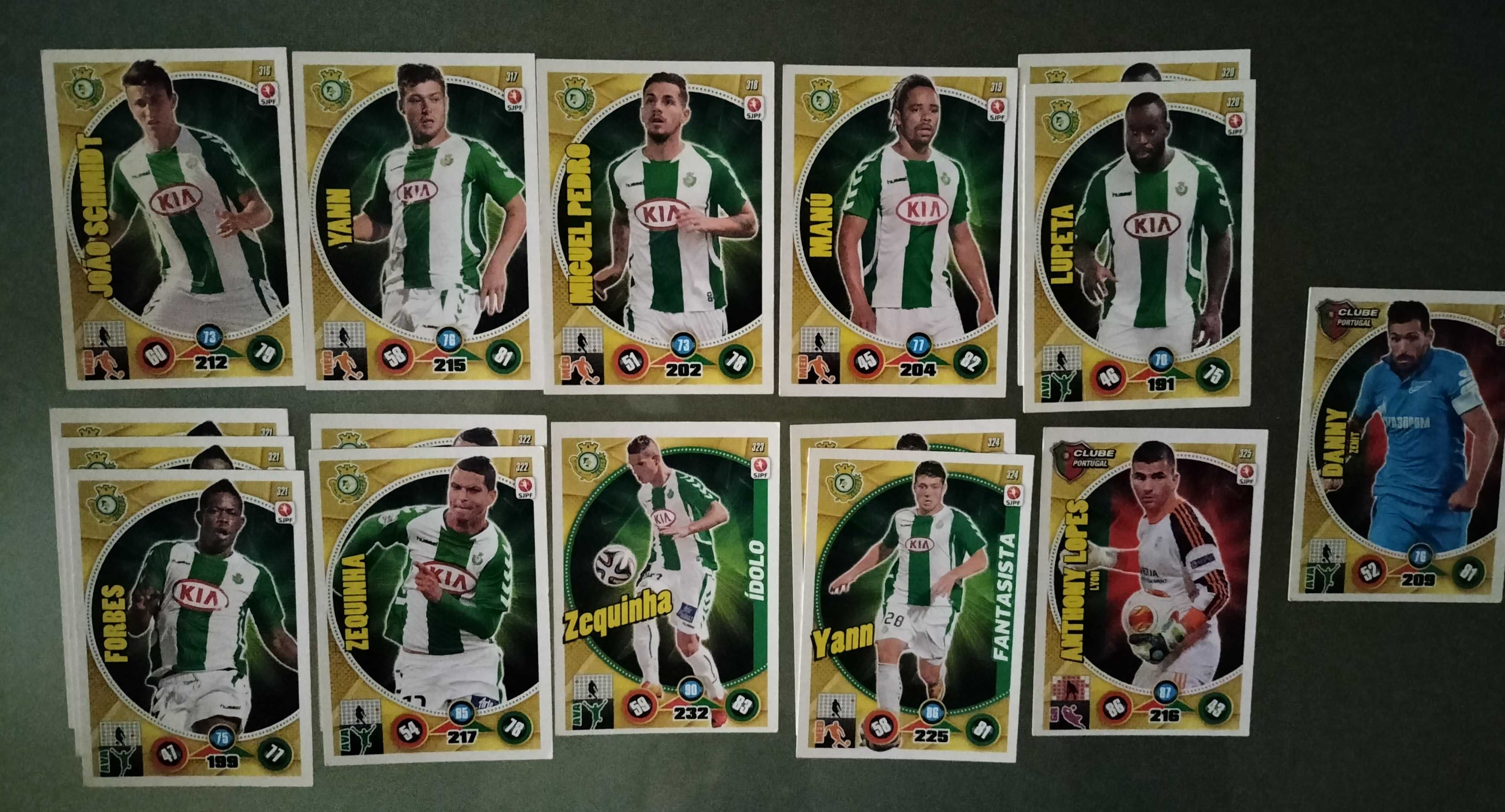 Lote de cartas "Adrenalyn 2014/2015" (lista na última foto)