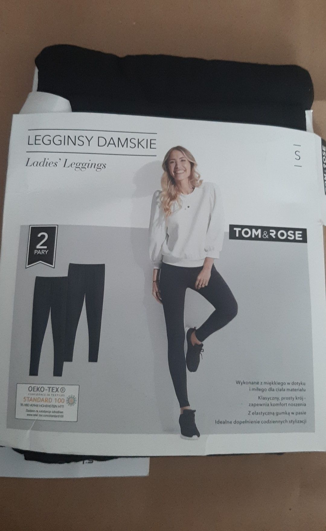 Legginsy damskie czarne 2 szt S