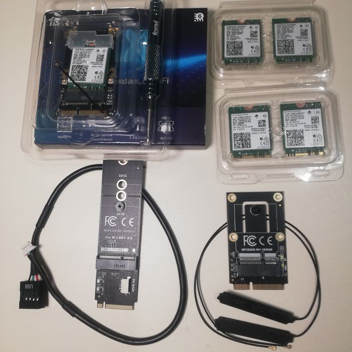 Комплект Модуль Wi-Fi 6 AX Bluetooth 5.2 адаптер PCI-E M2 AE ноутбука