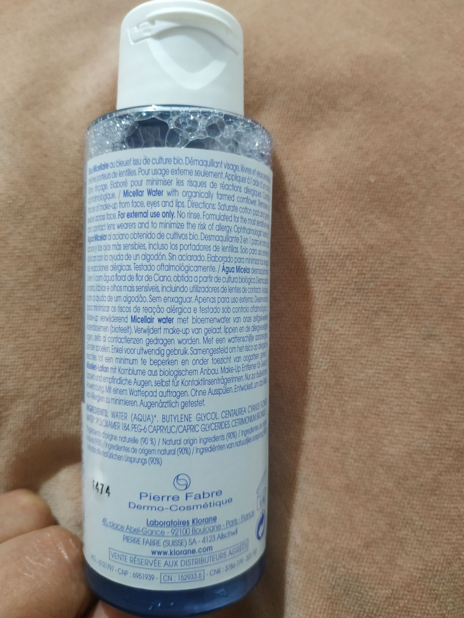 Klorane água micelar bleuet 100ml NOVO Selado