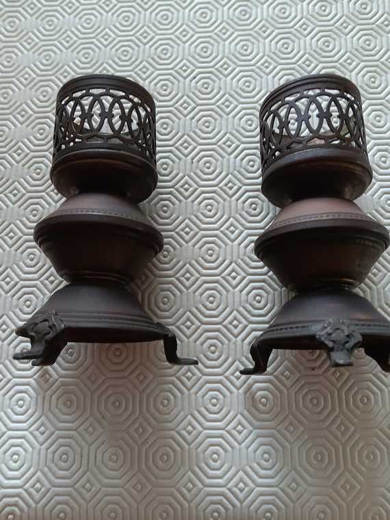 Conjunto de castiçais em estanho e cobre anos 60