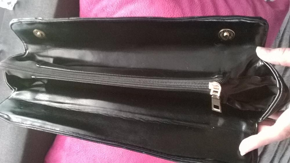 Pikowana torebka SHOPPER BAG SKÓRA A4 - czarna