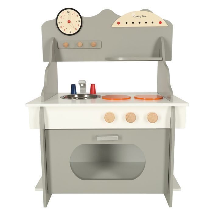Kuchnia dla Dzieci Drewniana MDF Piekarnik Garnki Akcesoria 70cm