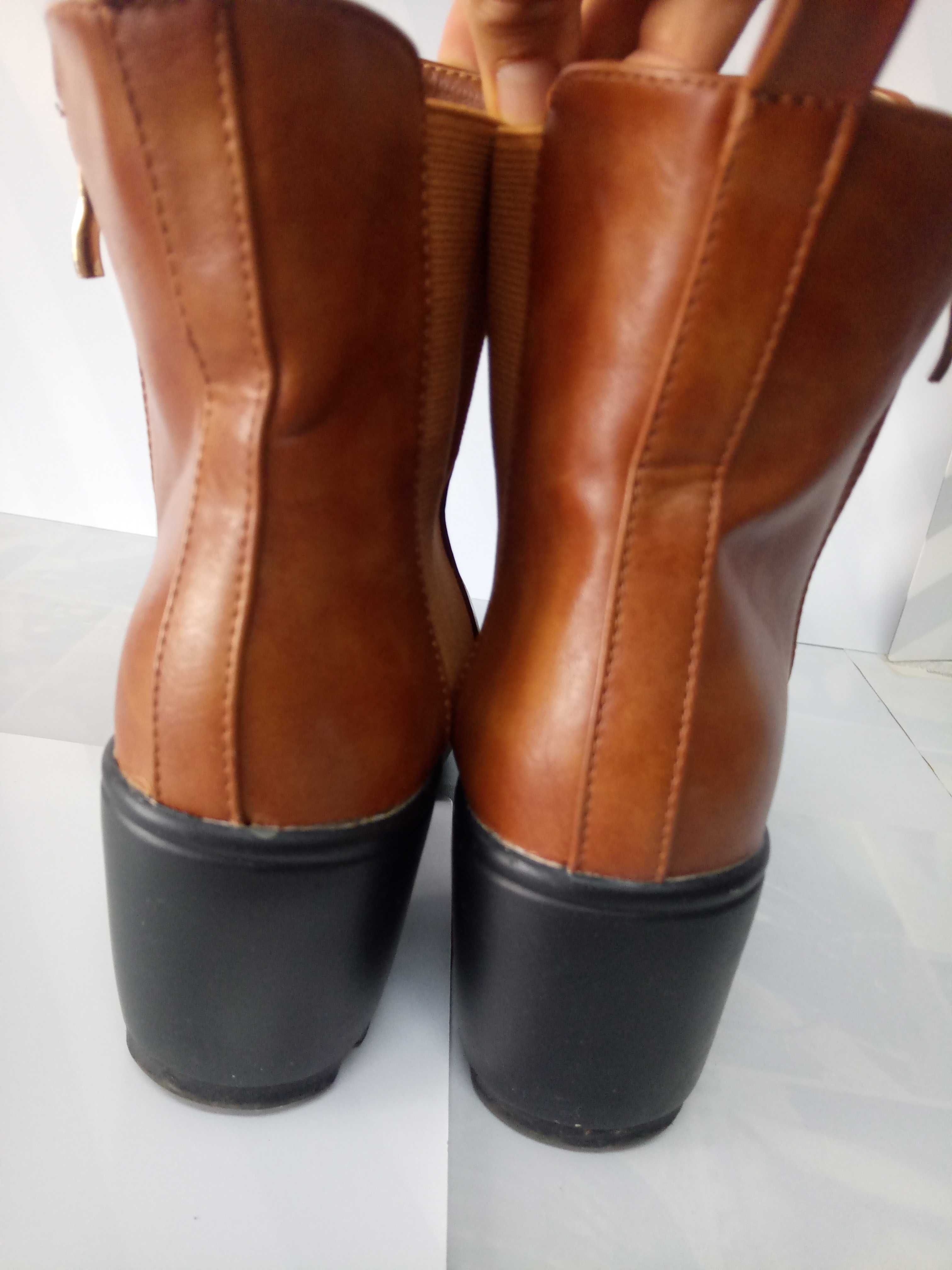 Botas|botim Senhora salto|plataforma NOVAS | Castanho | 39