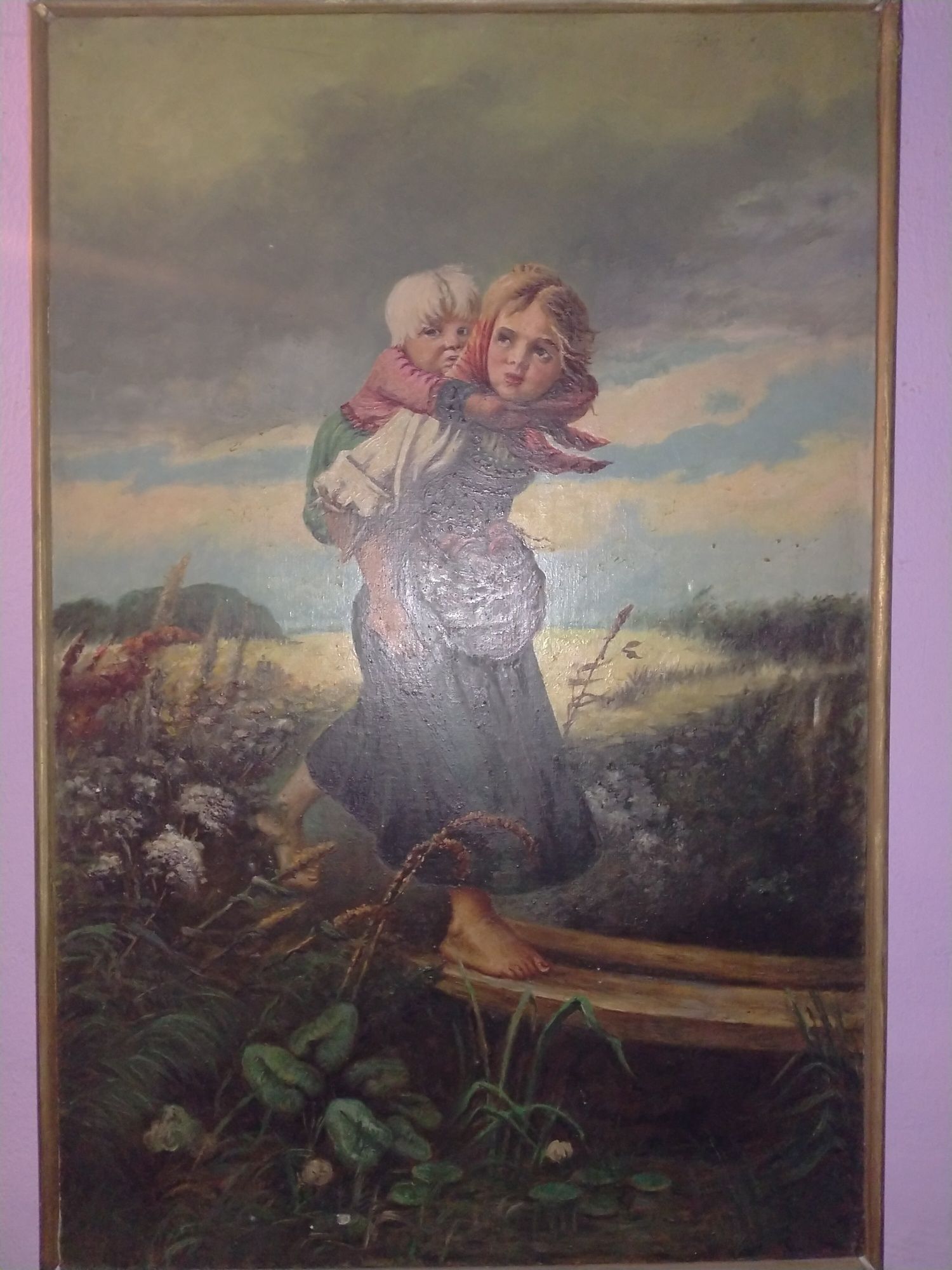 Картина "дети бегущие от грози"