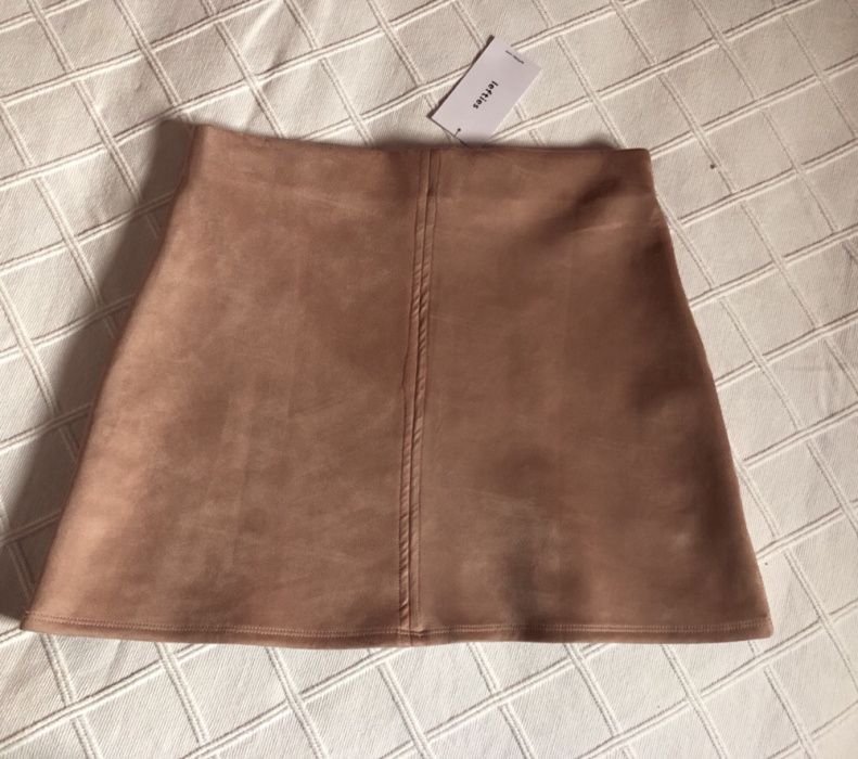 LEFTIES - Mini Saia Rosa em pele de pêssego (nova com etiqueta)
