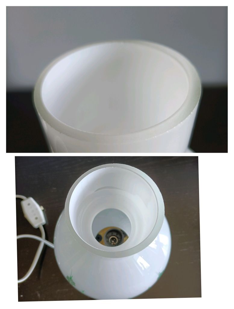Stara lampka,Niemcy - PRL, vintage, retro,szklany klosz , design
