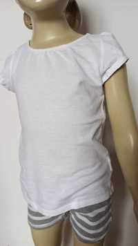 Sg Biała bluzeczka 110 , 116 bawełna organiczna t-shirt 110 , 116