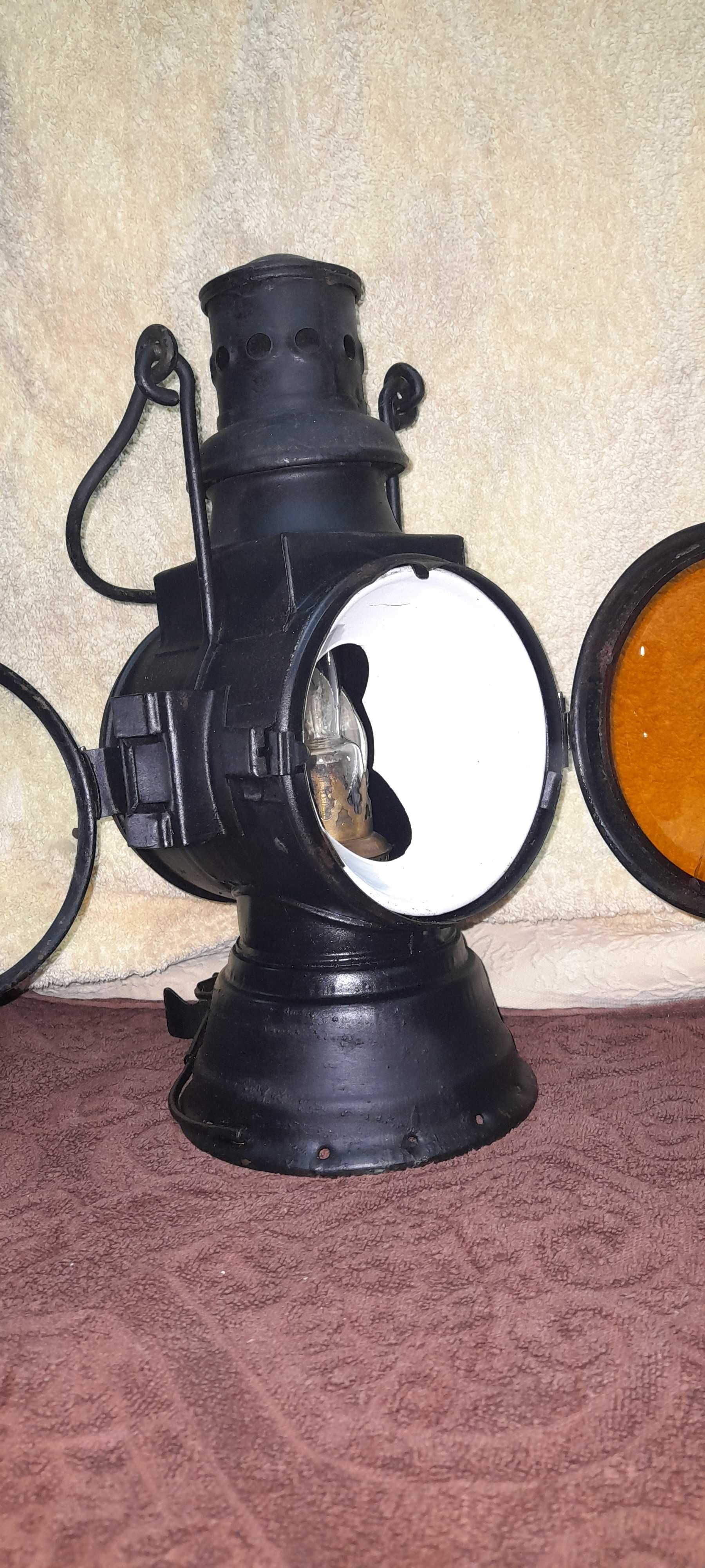 lampa kolejowa - oryginalnie zachowana - kompletna - SPRAWNA