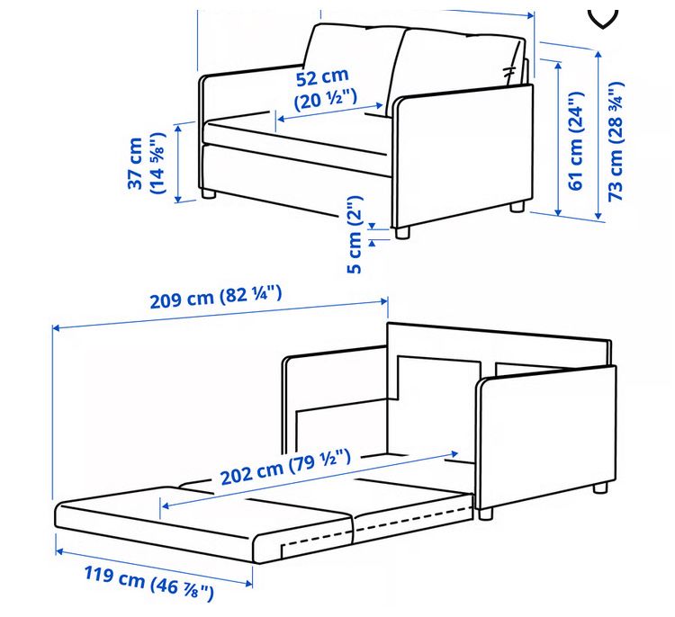 Sofá-cama, IKEA amarelo