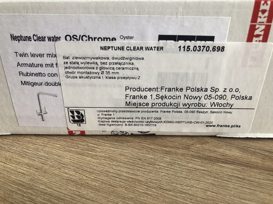 Bateria zlewozmywakowa NEPTUNE CLEAR WATER 115.0370.698