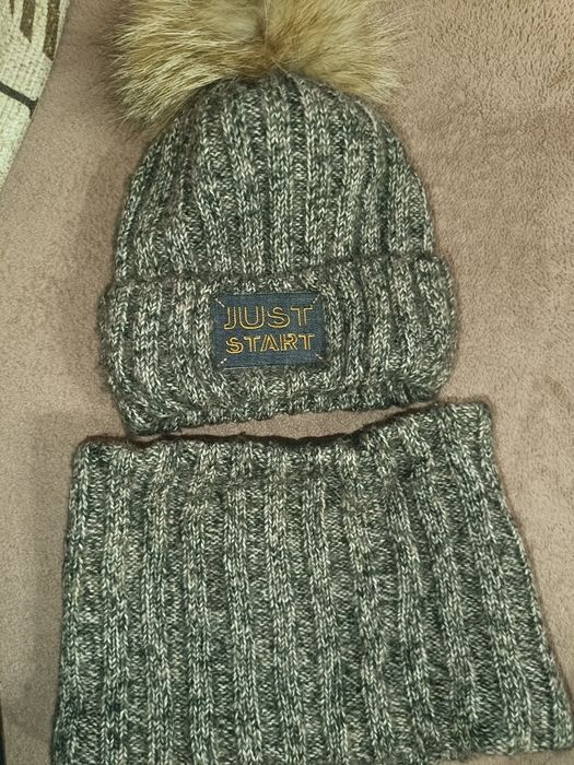 Зимова шапка з хомутом для хлопчика