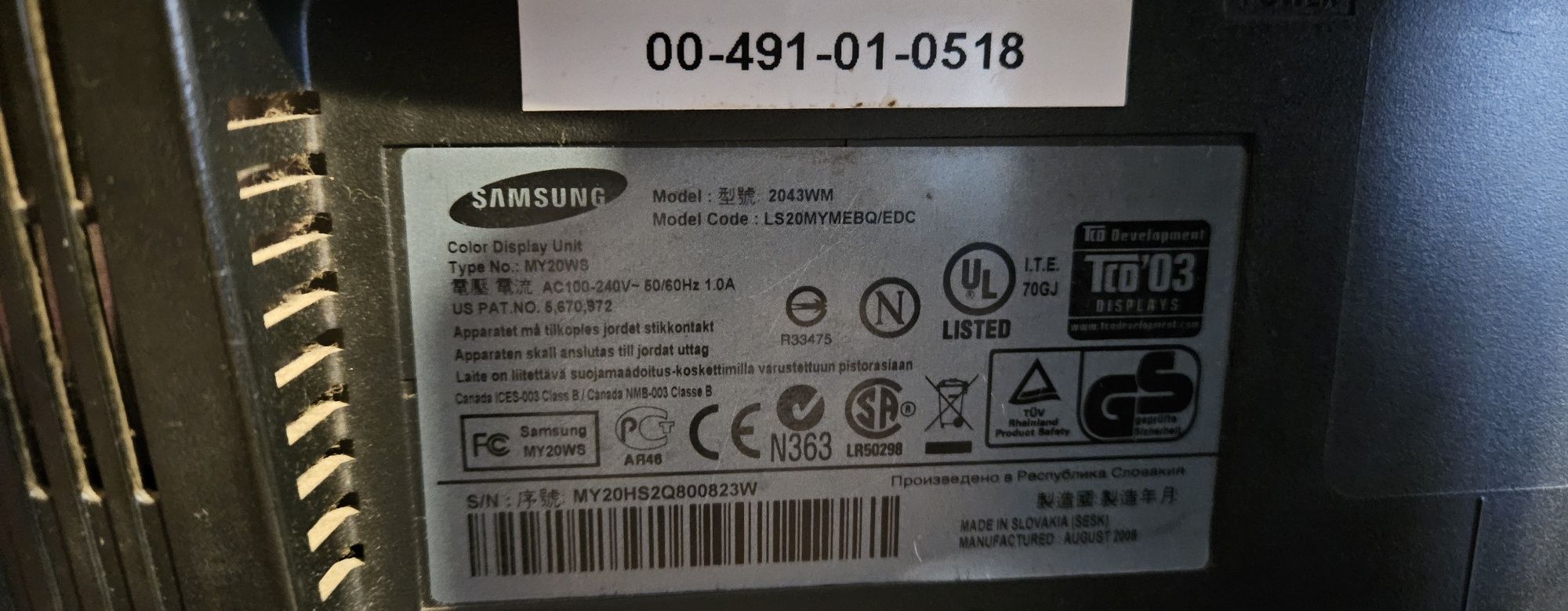 Monitor 20" Samsung