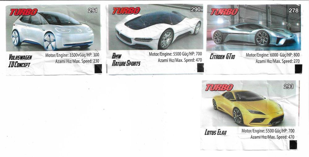 Obrazki z gumy Turbo 2018 Progum 19 sztuk