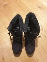 BUTY damskie na futerku F&F UK, 6 - 39 czarne