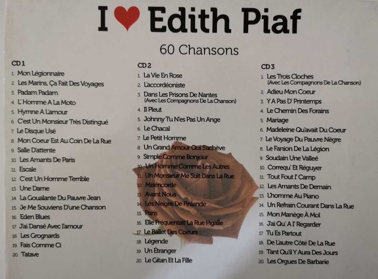 Colectânea de 3 CD's I Love Édith Piaf