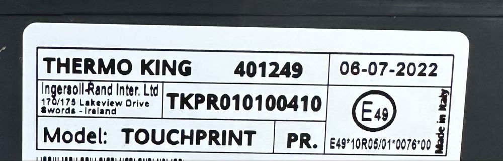 Thermo King rejestrator TOUCHPRINT drukarka 401249