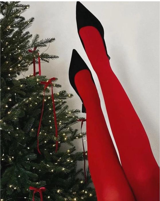 Червоні капронові колготки 100 ден