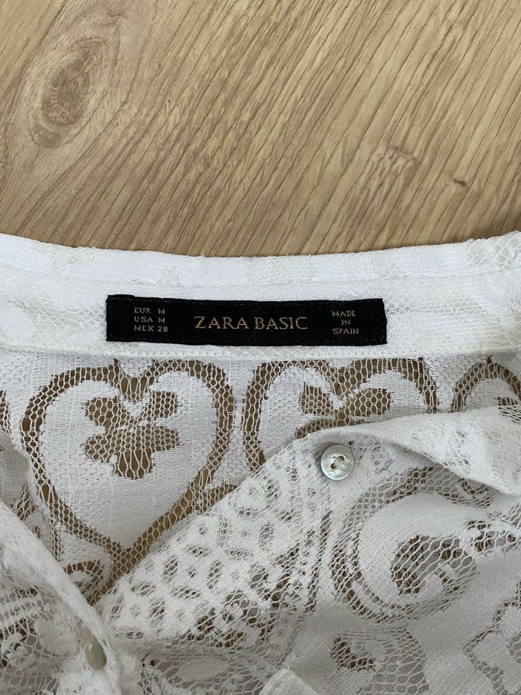 Biała ażurowa koszula Zara