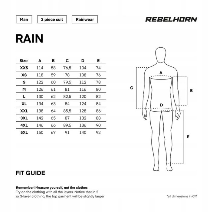 Rebelhorn Rain black. Kombinezon motocyklowy przeciwdeszczowy XXL.