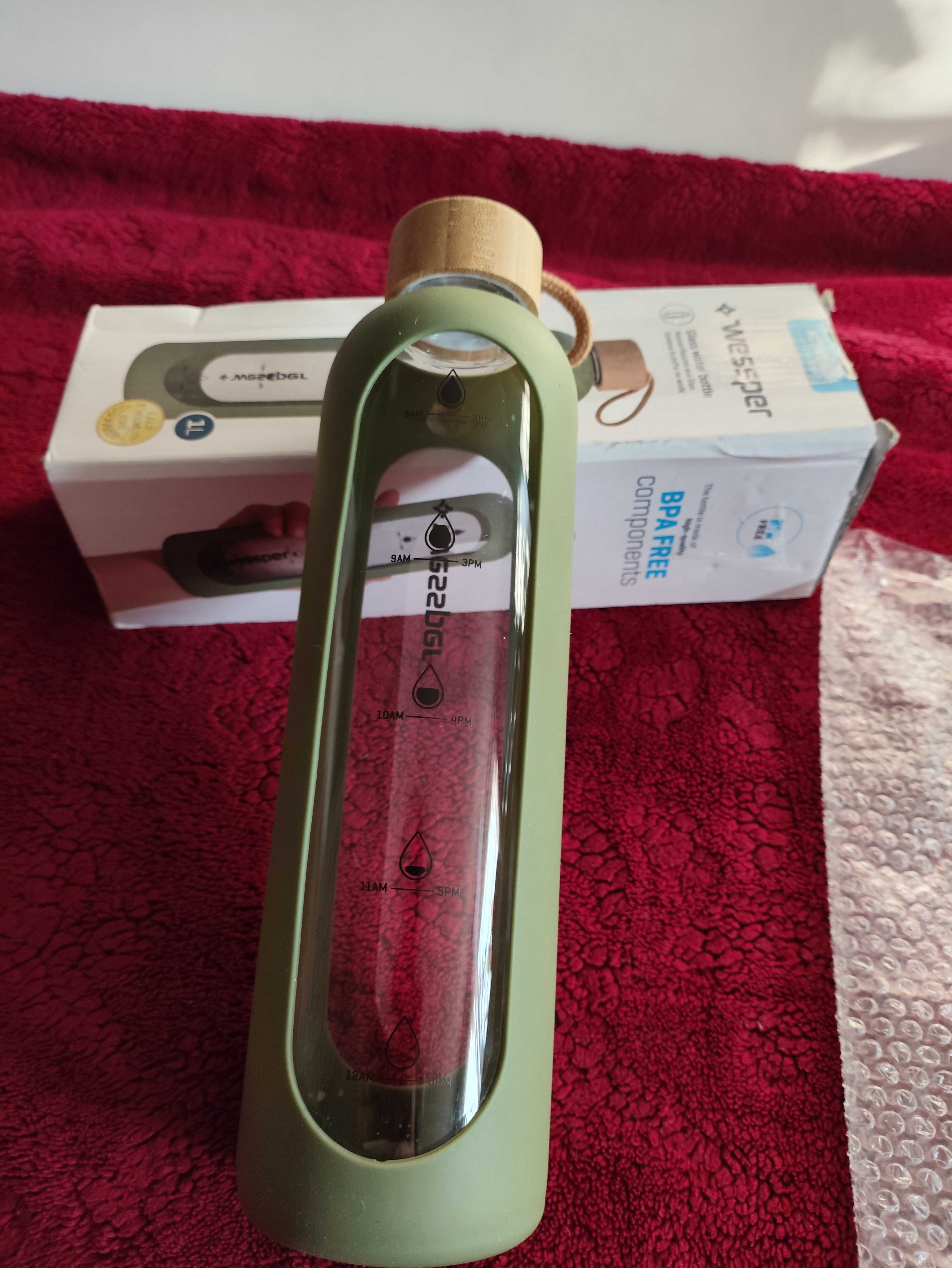 NOWA BUTELKA szklana na wodę 1000ml 1L WESSPER ACTIVEMAX.