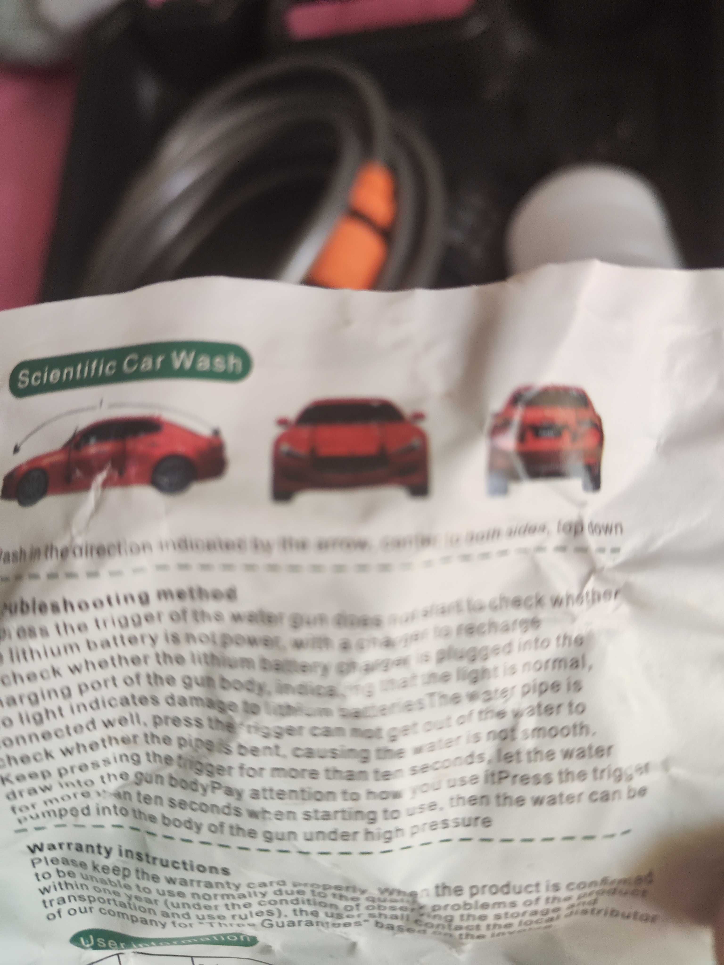 Máquina para lavar carros a bateria nova