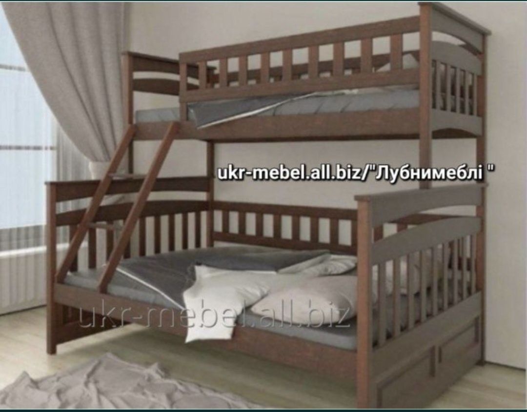 Двоповерхове ліжко "Лаккі",кровать двухъярусная деревянная