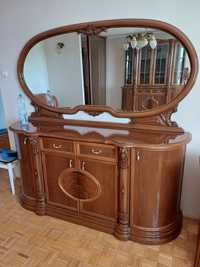 Duża komoda z lustrem styl włoski wysoki polysk