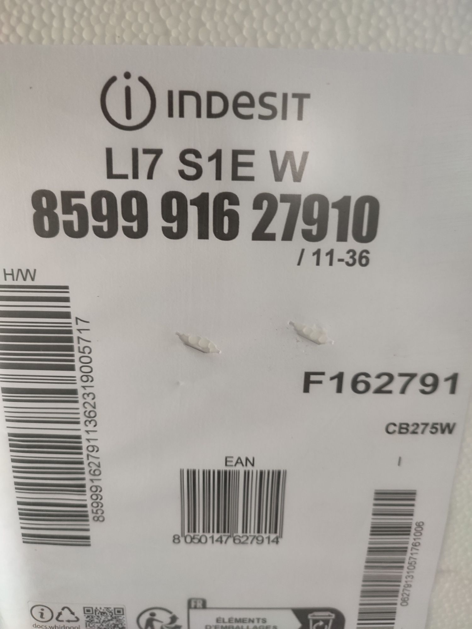 Холодильник Indesit LI7 S1E W новий