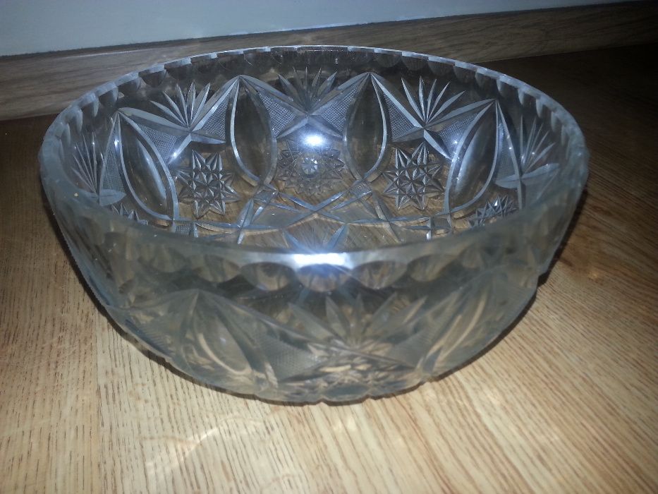 duża kryształowa miska kolekcja PRL