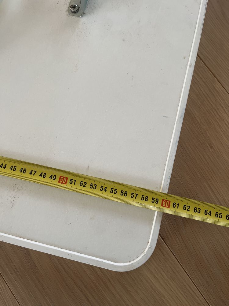 stolik balkonowy, na balustradę, balkon, do przyczepy, biały 40x60
