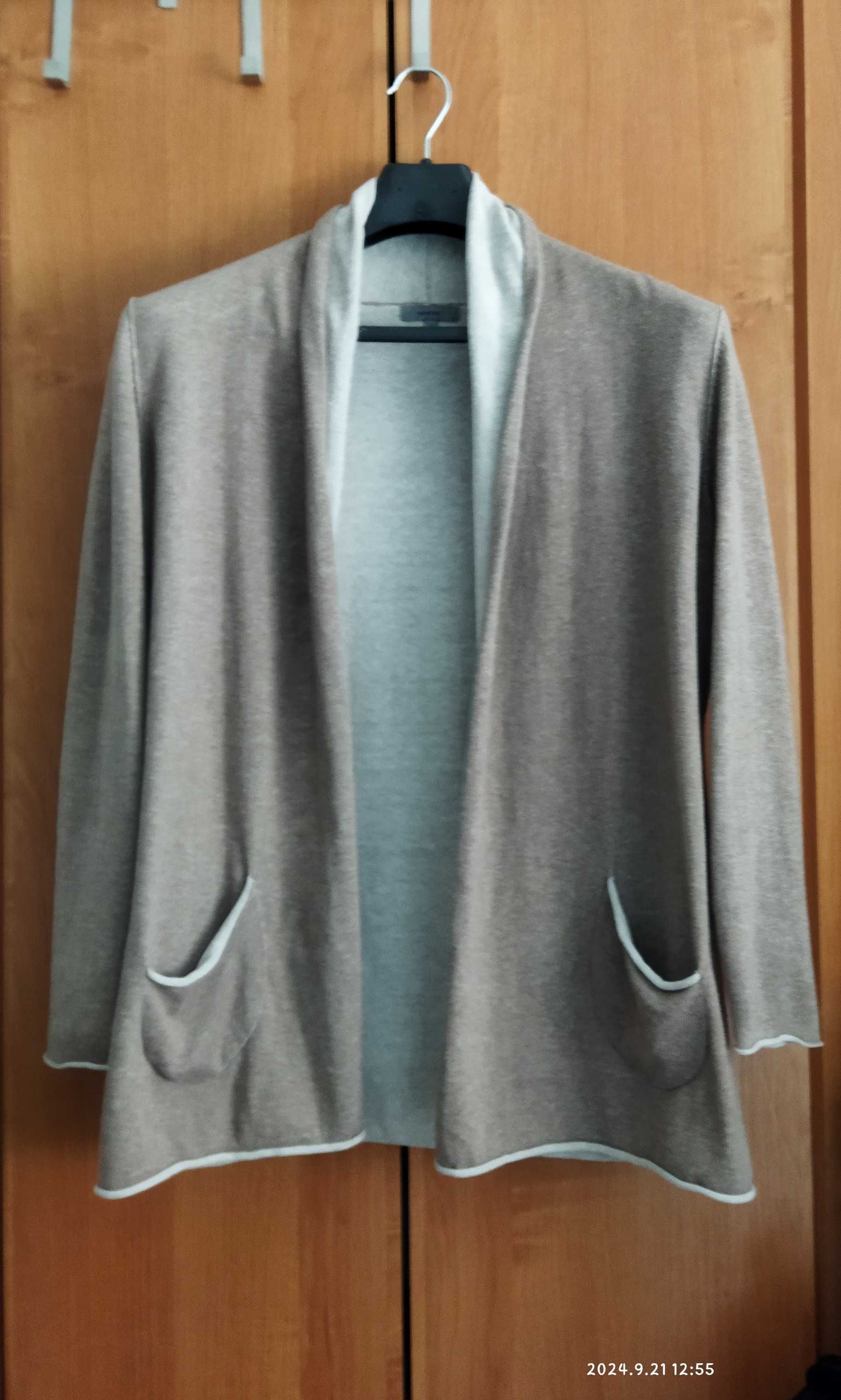 Montego Sweter, kardigan damski, luźny, bawełniany 100%, beżowy  L/40