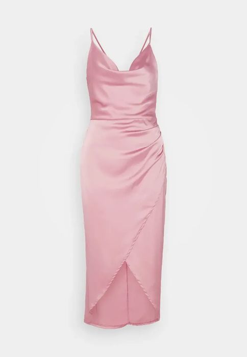 Sukienka różowa z marszczeniem Wal G. XXS