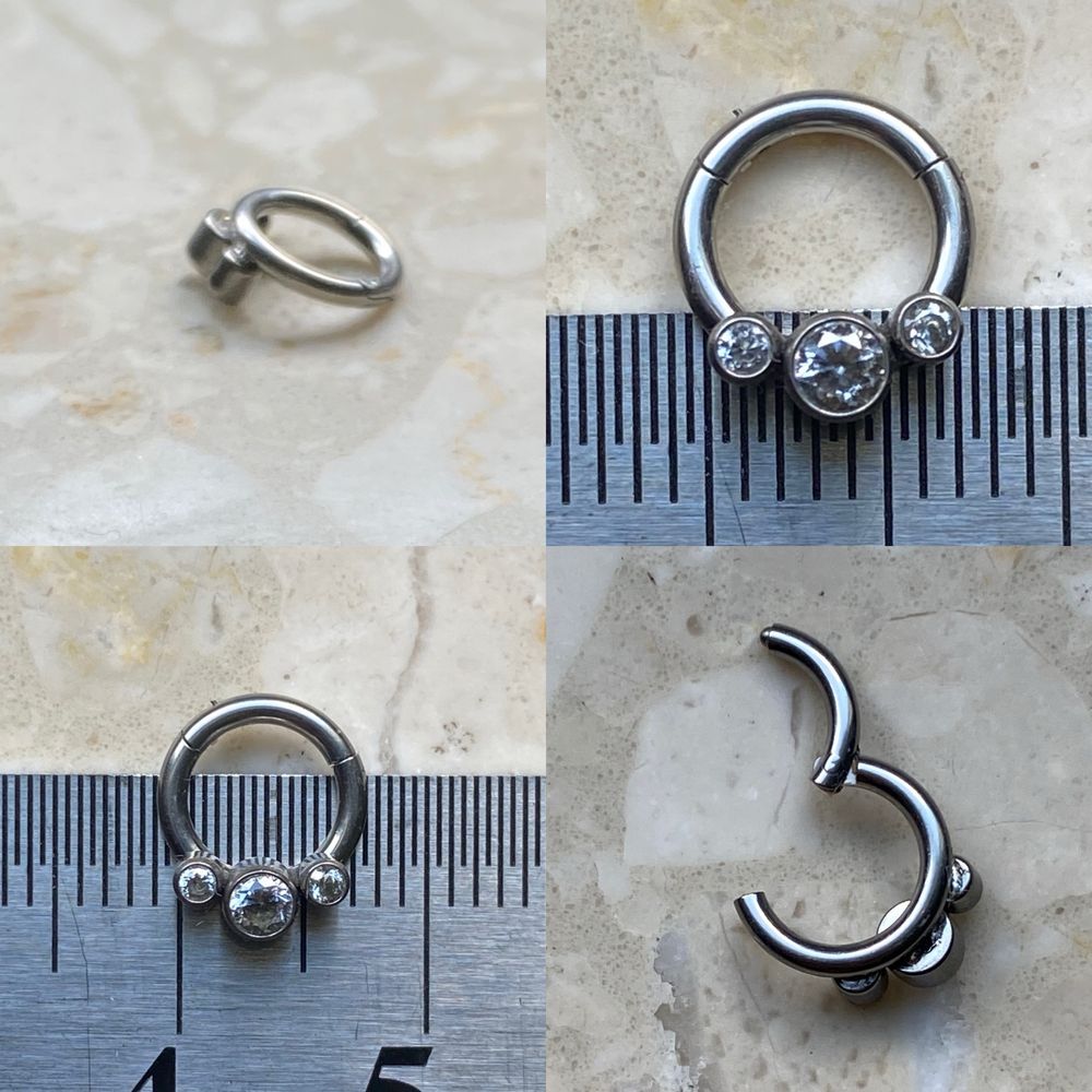Unisex kolczyk 6 mm piercing 16G kółko segment ring Tytan