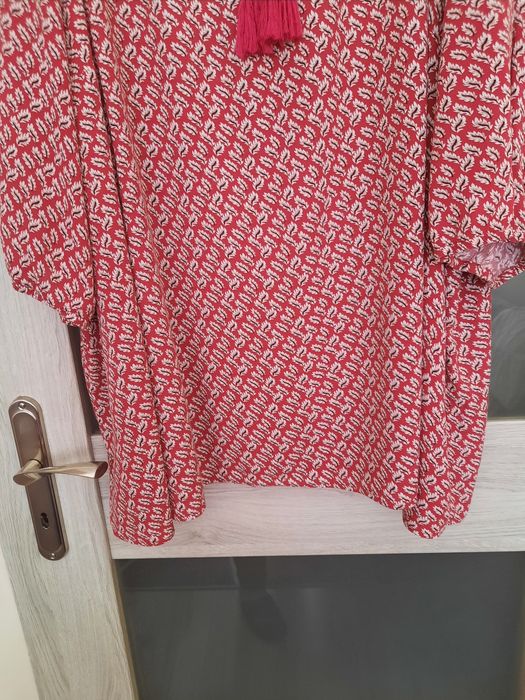 Ulla Popken śliczna tunika przewiewna wiskoza, chwosty 58-60