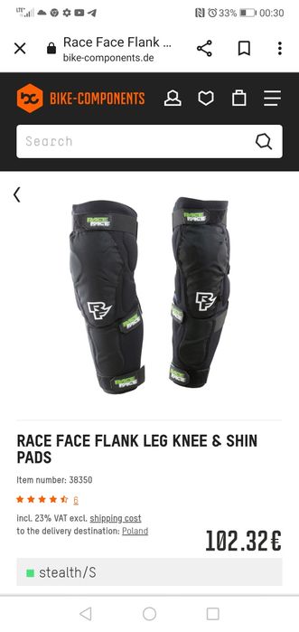 Ochraniacze kolan kolan enduro downhill RaceFace Flank Leg L