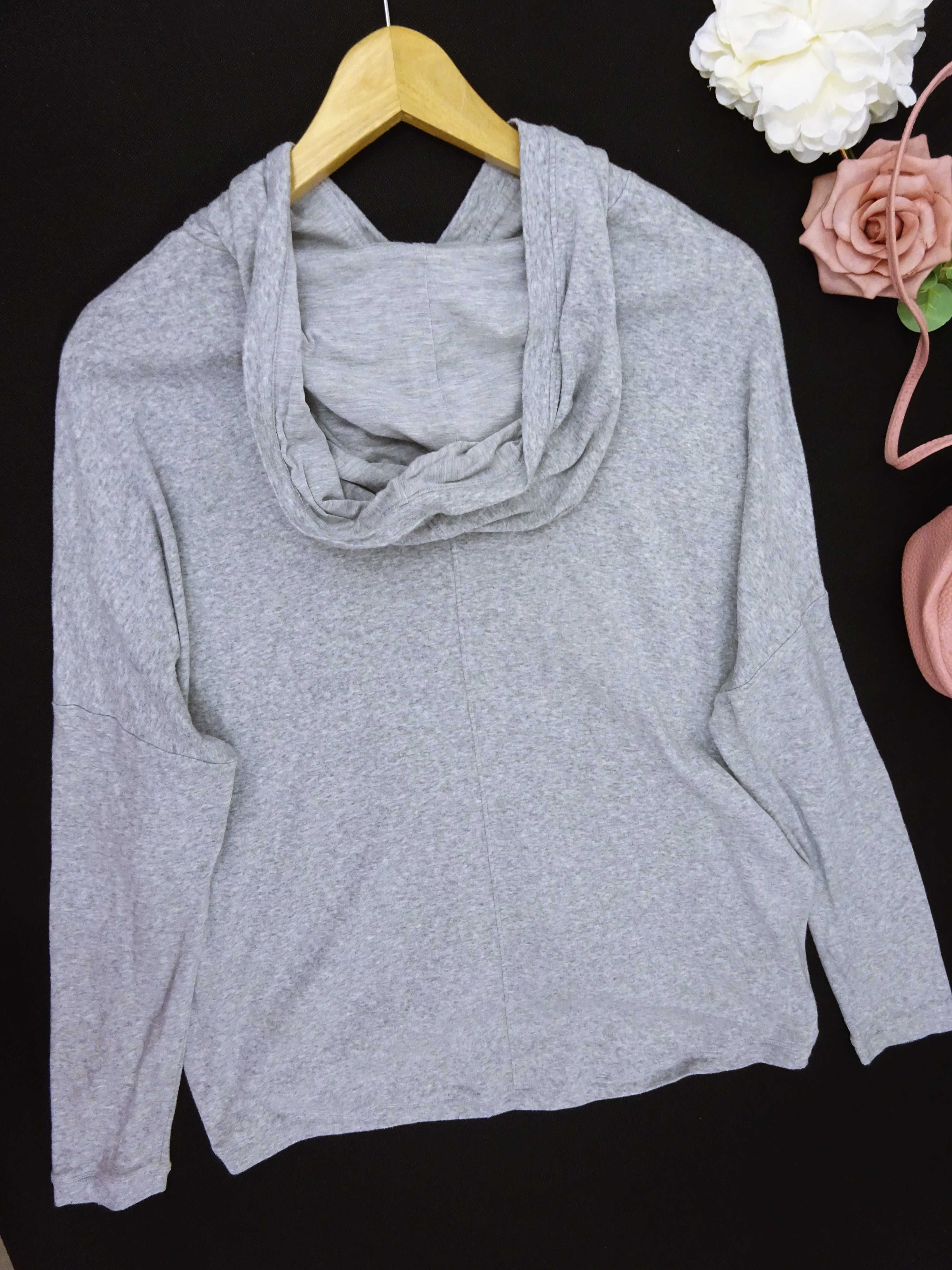 CC17 Dresowa bluza damska Calvin Klein kaptur oversize szara S 36 M 38