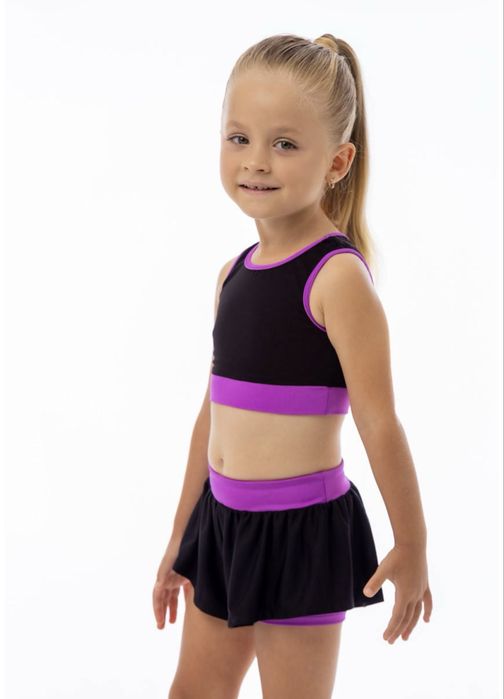 Комплект топ і подвійні шорти для гімнастики,  хореографії, танців