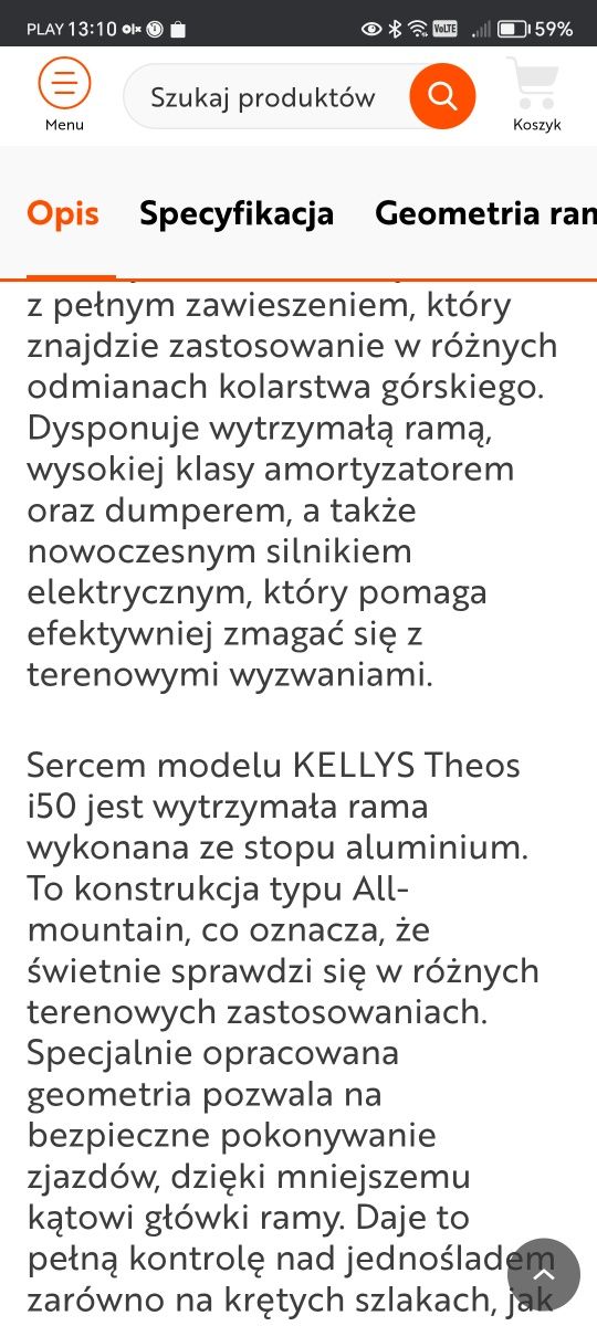 Gwarancja Rower Kellys Theos i 50 elektryk