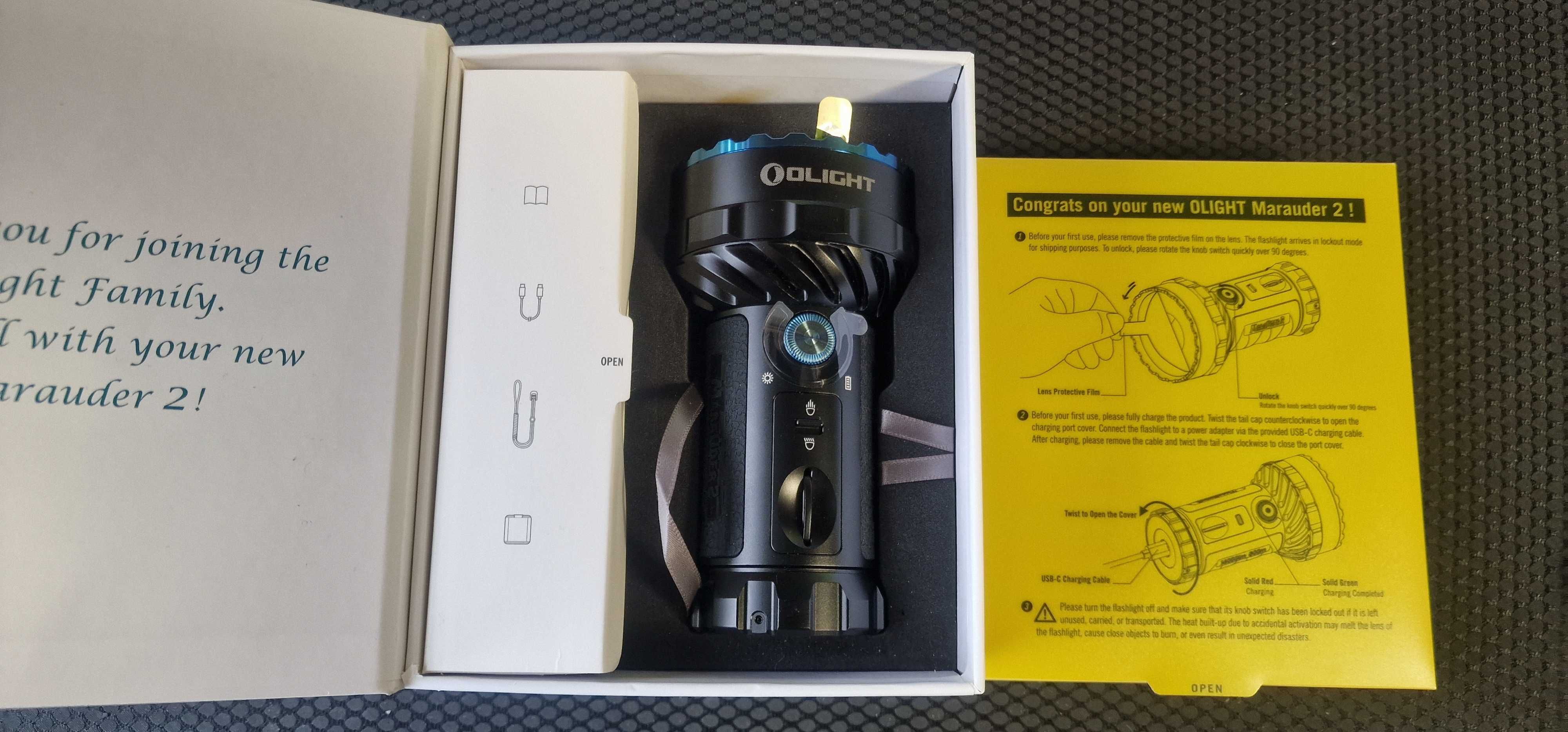 Latarka Olight Marauder 2 Cool White - 14000 lumenów, zasięg 800 m
