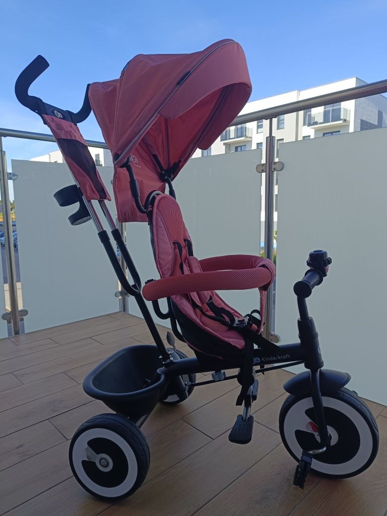 Rowerek dziecięcy trójkołowy Kinderkraft z daszkiem prawie nowy