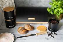 Chlebak Na Pieczywo Pojemnik Kawa Herbata Cukier +Nóż Kuchenny GRATIS!
