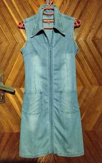 Платье джинсовое/ стрейч/сарафан размер S