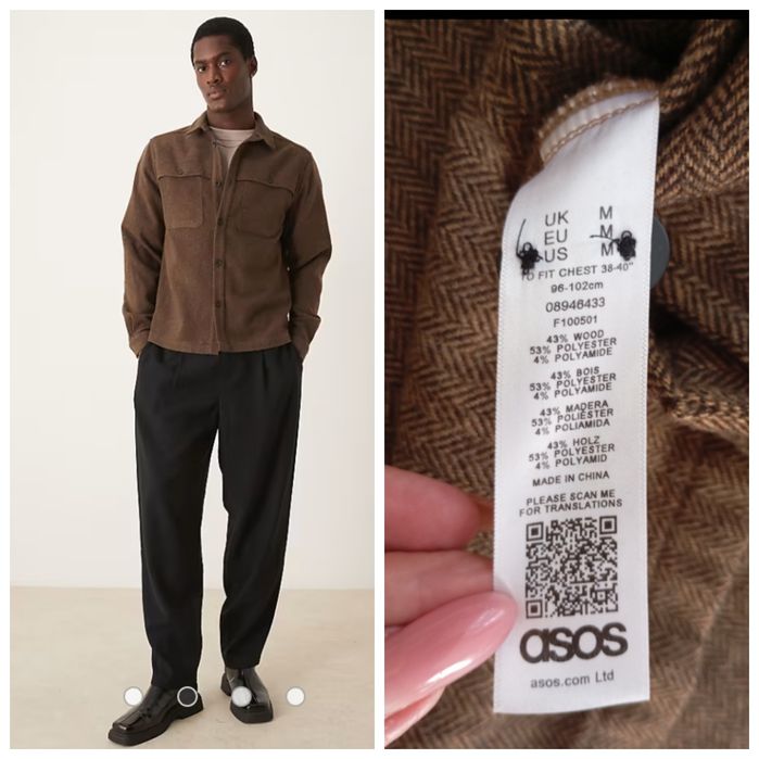 ASOS M wygodna miękka kurtka koszulowa ciepła koszula na wiosnę