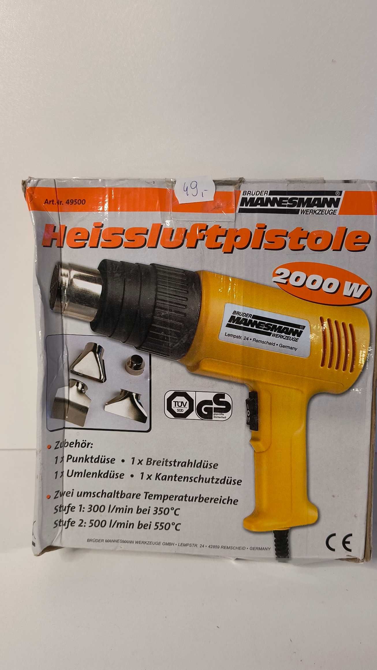 Hot Air Gun Pistolet Na Gorące Powietrze Mannesmann 2000W