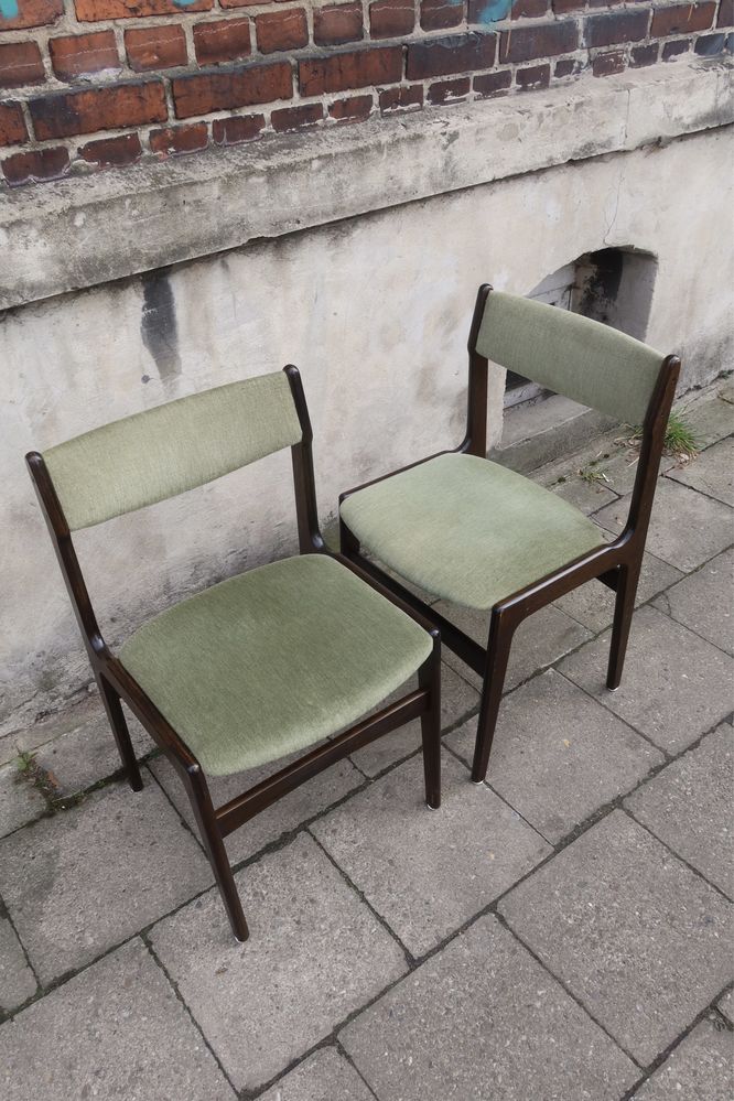 Dwa Duńskie krzesła tekowe Erik Buch 1960 vintage